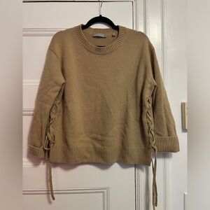 Vince Beige Ribbon Cashmere Sweater - Size XS